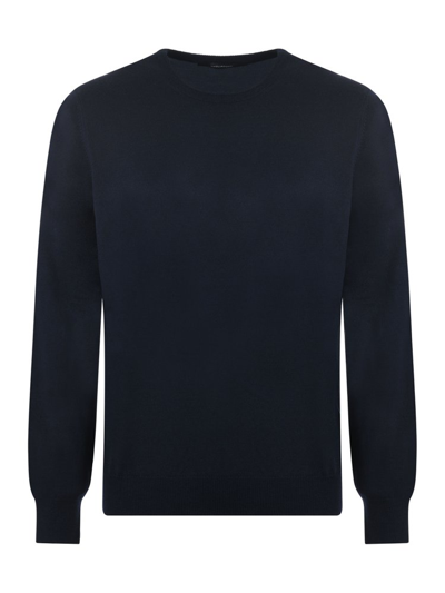 Shop Tagliatore Crewneck Knitted Sweater In Navy