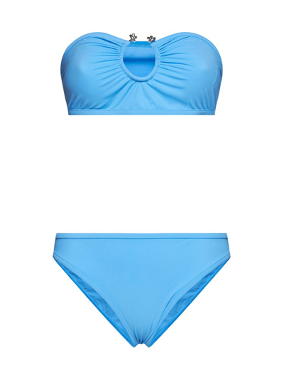 Shop Bottega Veneta Knot Ring Bikini In Blue