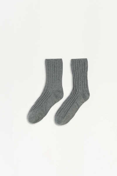 Shop Jonathan Simkhai Ribbed Socks In Heather Grey