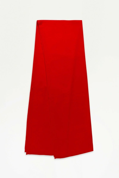 Shop Jonathan Simkhai Wide Scarf In Vernis Red