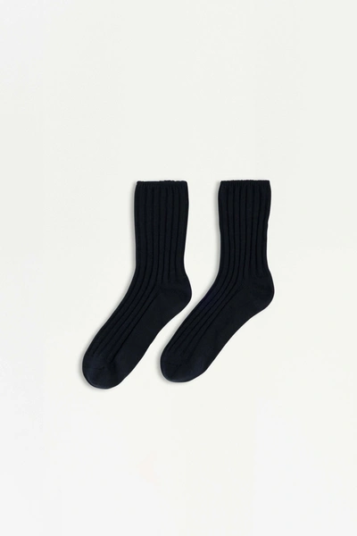 Shop Jonathan Simkhai Ribbed Socks In Midnight
