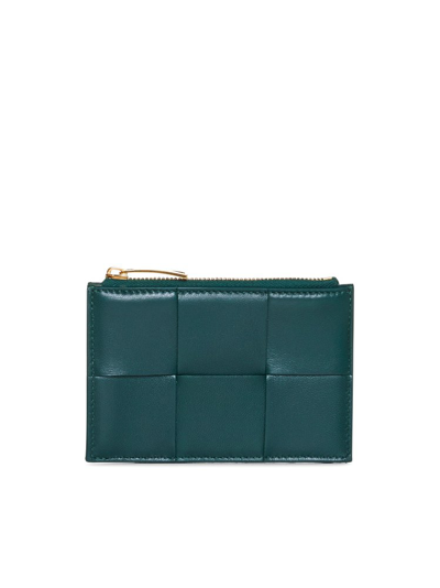 Shop Bottega Veneta Cassette Zipped Wallet In Green