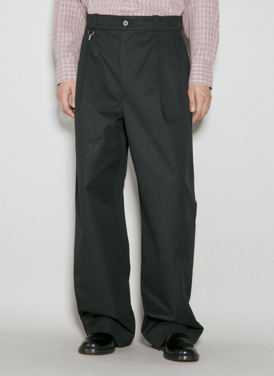 Shop Eytys Scout Mid Rise Pleated Chino Trousers In Black