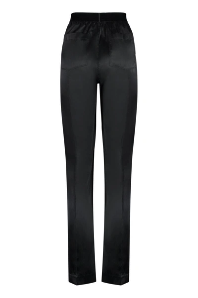 Shop Tom Ford Satin Trousers In Black