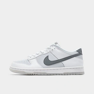 Shop Nike Big Kids' Dunk Low Reflective Casual Shoes In White/smoke Grey/pure Platinum