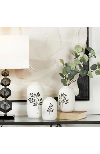 Shop Ginger Birch Studio Set Of 3 Botanical Ceramic Vases In White