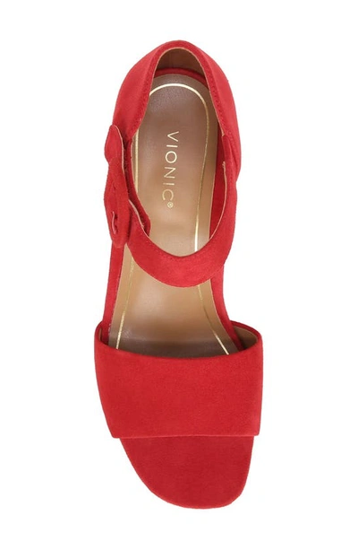 Shop Vionic Chardonnay Block Heel Sandal In Red