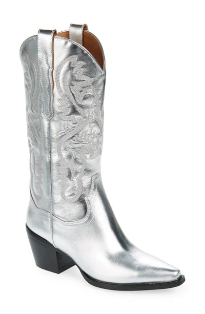 Shop Jeffrey Campbell Dagget Western Boot In Silver
