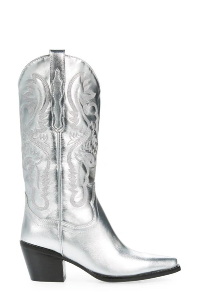 Shop Jeffrey Campbell Dagget Western Boot In Silver