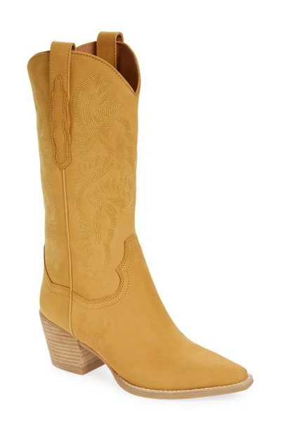 Shop Jeffrey Campbell Dagget Western Boot In Tan Nubuck