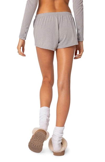 Shop Edikted Homey Pointelle Shorts In Gray