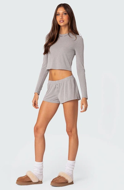Edikted Women's Homey Pointelle Shorts In Gray