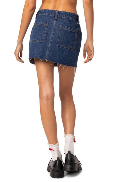 Edikted Jessie Denim Miniskirt In Blue-washed