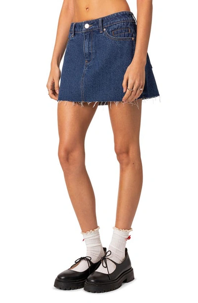 Edikted Jessie Denim Miniskirt In Blue-washed