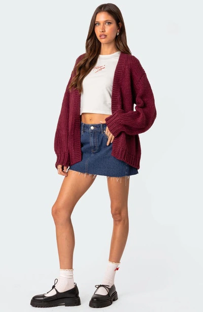 Edikted Jessie Denim Miniskirt In Blue-washed