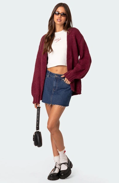 Edikted Jessie Denim Miniskirt In Blue-washed