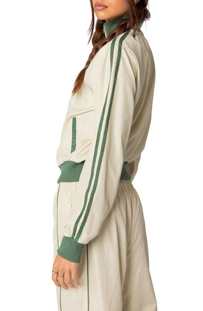Edikted Women's Superstar Nylon Track Jacket In Off-white-and-olive