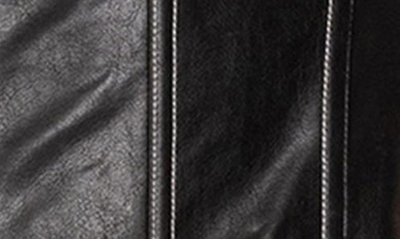 Edikted Moss Faux Leather Lace-up Corset Top In Black