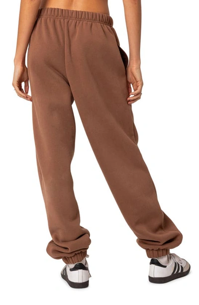 Edikted Clark Oversize Cotton Blend Sweatpants In Brown