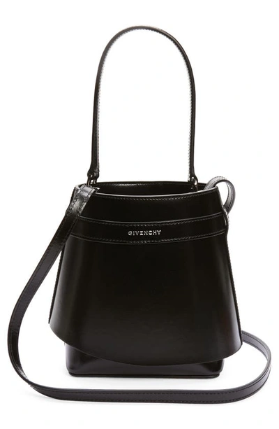 Givenchy Shark Lock Bucket Bag In Leather In Black