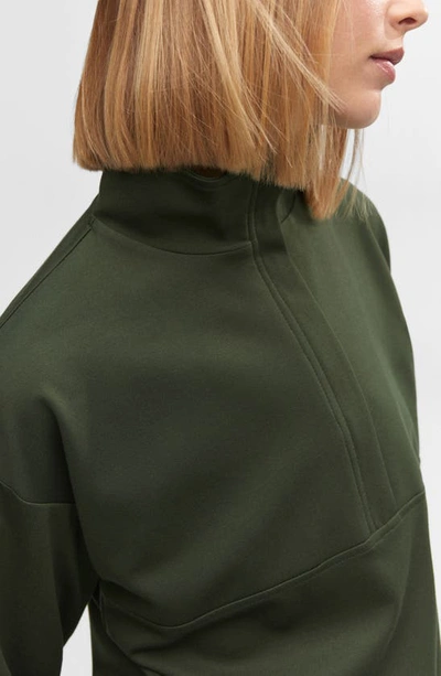 Mango Half Zip Sweatshirt In Khaki
