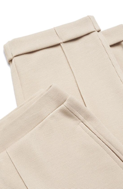 Shop Mango Seam Detail Cuff Lounge Pants In Beige