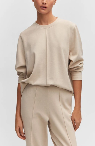 Mango Jogger Seams Pants Beige In Beige