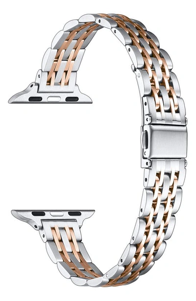 Shop The Posh Tech 22mm Apple Watch® Bracelet Watchband In Silver/ Rose Gold