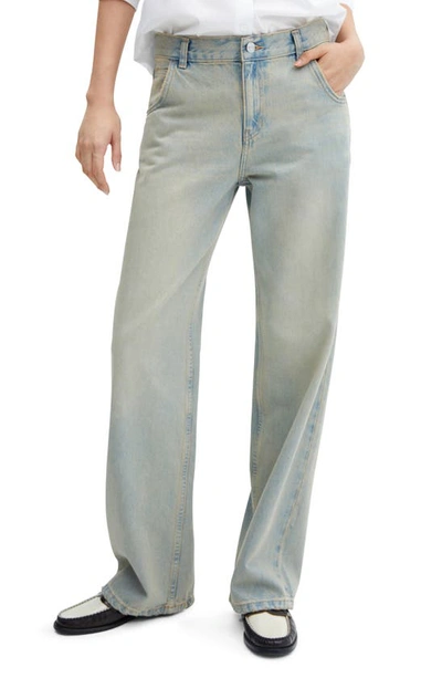 Mango Low Waist Wideleg Jeans Medium Vintage Blue In Medium Vintage Blue