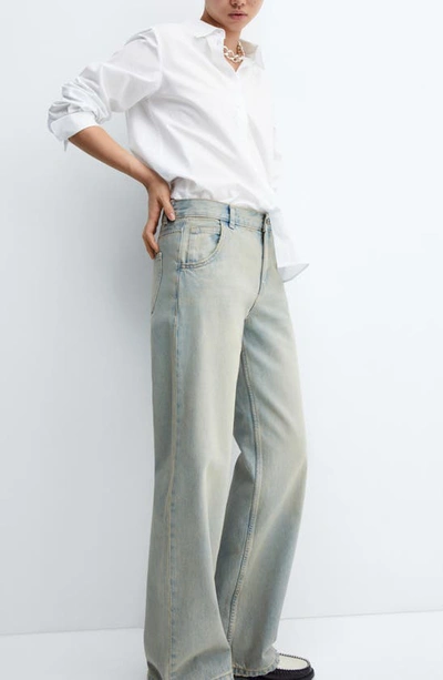 Mango Low Waist Wideleg Jeans Medium Vintage Blue In Medium Vintage Blue