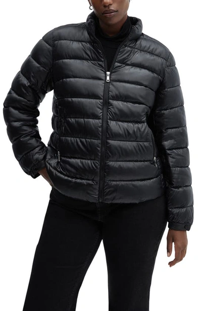 Shop Mango Quilted Puffer Jacket In Black