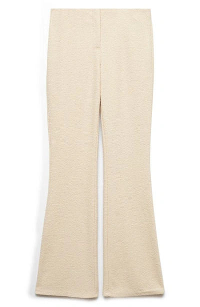 Shop Mango Knit Flare Pants In Off White