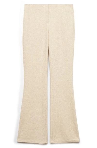 Mango Knit Flare Pants In Off White