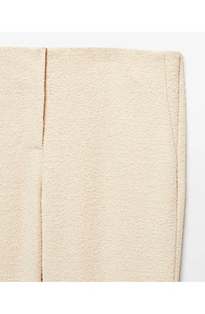 Mango Knit Flare Pants In Off White