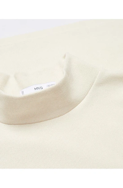 Mango Sweat-shirt Col Montant In Ecru