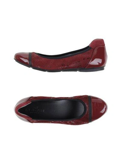 Shop Hogan Ballet Flats In Brick Red