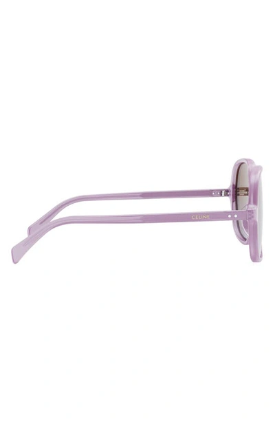 Shop Celine Bold 3 Dots 55mm Gradient Square Sunglasses In Shiny Lilac / Gradient Brown