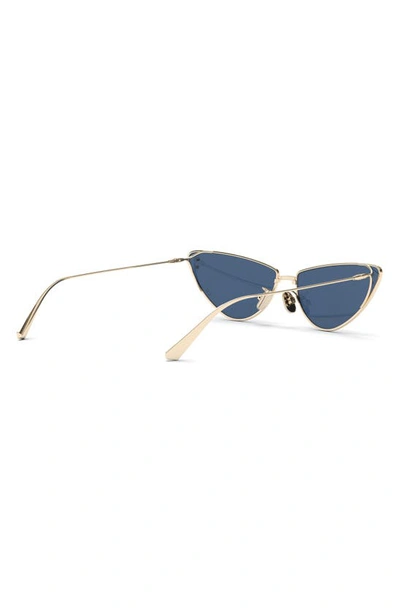 Shop Dior Miss B1u 63mm Oversize Cat Eye Sunglasses In Shiny Gold Dh / Blue
