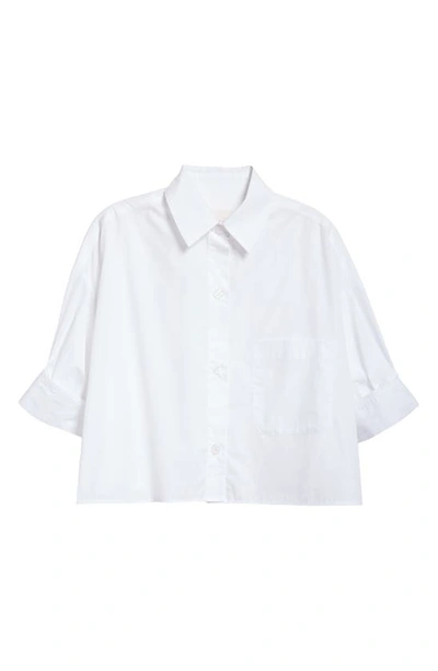 Shop Twp Next Ex Crop Button-up Shirt In White