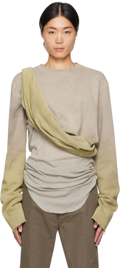 Shop Rick Owens Moncler +  Taupe & Green Subhuman Sweatshirt In 117 Acid Degrade