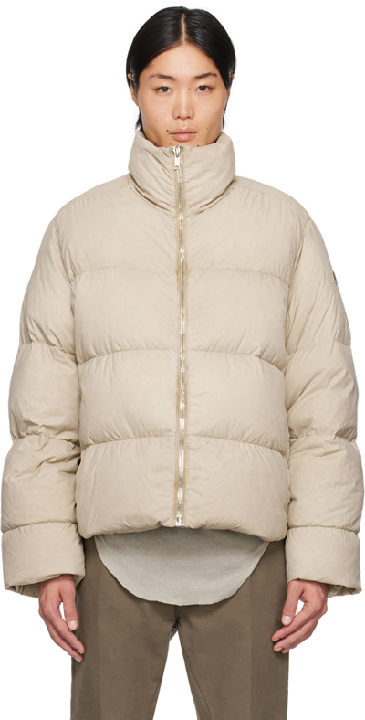 Shop Rick Owens Moncler +  Taupe Cyclopic Down Jacket In 22d Dirt