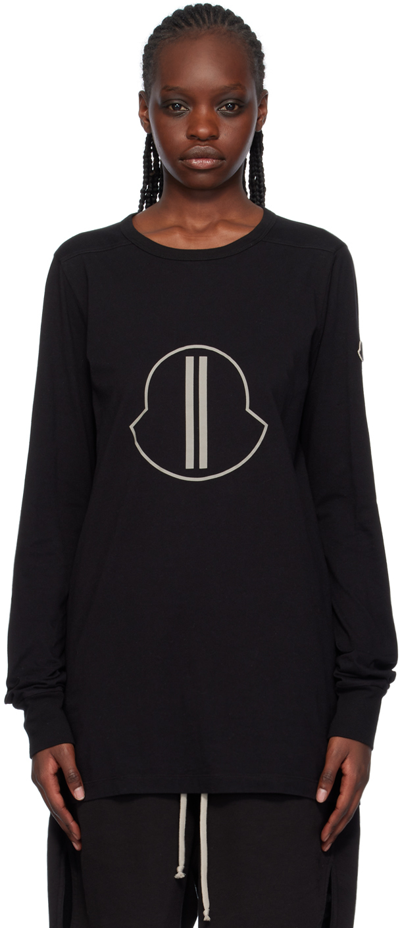Shop Rick Owens Moncler +  Black Level Long Sleeve T-shirt In 999 Black