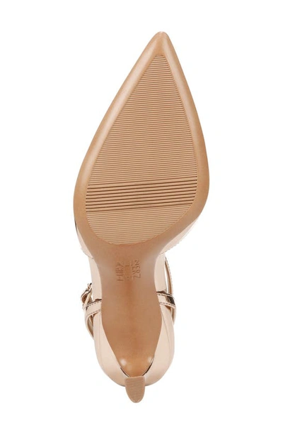 Shop Naturalizer Astrid T-strap Pointed Toe Pump In Rose Gold Faux Leather