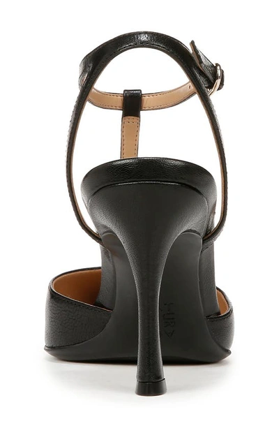 Naturalizer Astrid T-strap Pointed Toe Pump In Black Leather