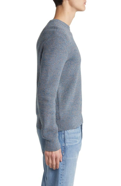 Shop Rag & Bone Dexter Marled Organic Cotton Blend Sweater In Blue Multi