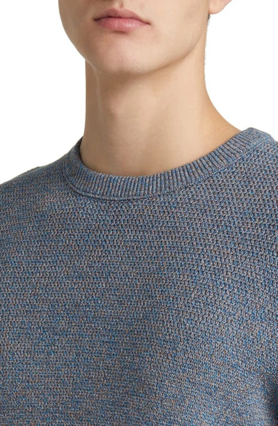 Shop Rag & Bone Dexter Marled Organic Cotton Blend Sweater In Blue Multi