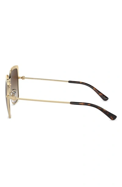 Shop Michael Kors Greenpoint 57mm Gradient Polarized Square Sunglasses In Brown Grad