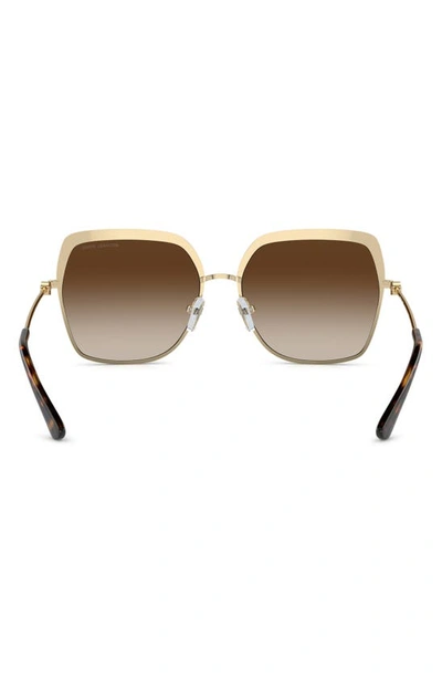 Shop Michael Kors Greenpoint 57mm Gradient Polarized Square Sunglasses In Brown Grad