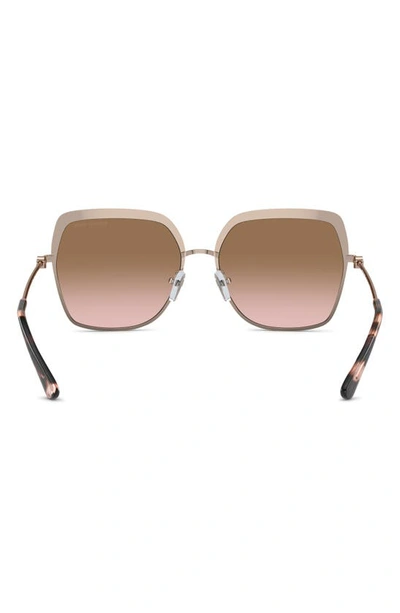 Michael Kors Greenpoint 57mm Gradient Polarized Square Sunglasses In Brown