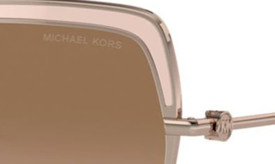 Shop Michael Kors Greenpoint 57mm Gradient Polarized Square Sunglasses In Brown